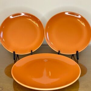 IKEA Färgrik 15199 Burnt Orange Salad Plates Set/3  8” Thailand Stoneware